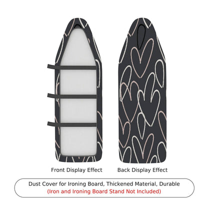 1-Piece Abstract Heart Black  Ironing Board Cover, Universal Size, Without Board