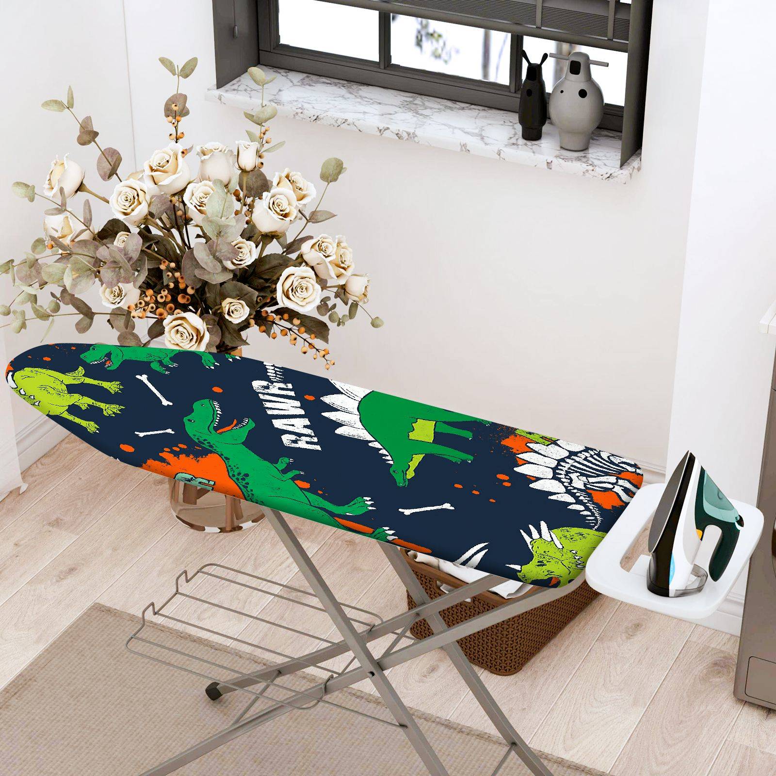 1-Piece Dinosaur  Fun  Ironing Board Cover, Universal Size, Without Board