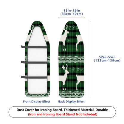 1-Piece Reindeer Plaid Green  Ironing Board Cover, Universal Size, Without Board