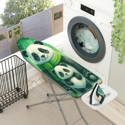 1-Piece Panda Green Cute  Ironing Board Cover, Universal Size, Without Board