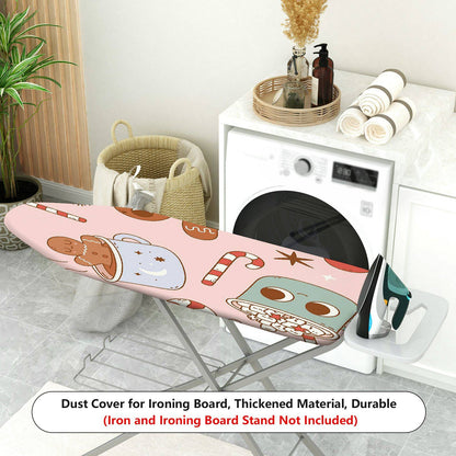 1-Piece Gingerbread Candy Cane Christmas  Ironing Board Cover, Universal Size, Without Board