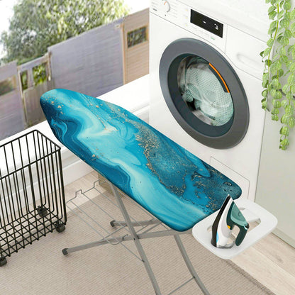 1-Piece Abstract Blue Marble Glitter  Ironing Board Cover, Universal Size, Without Board