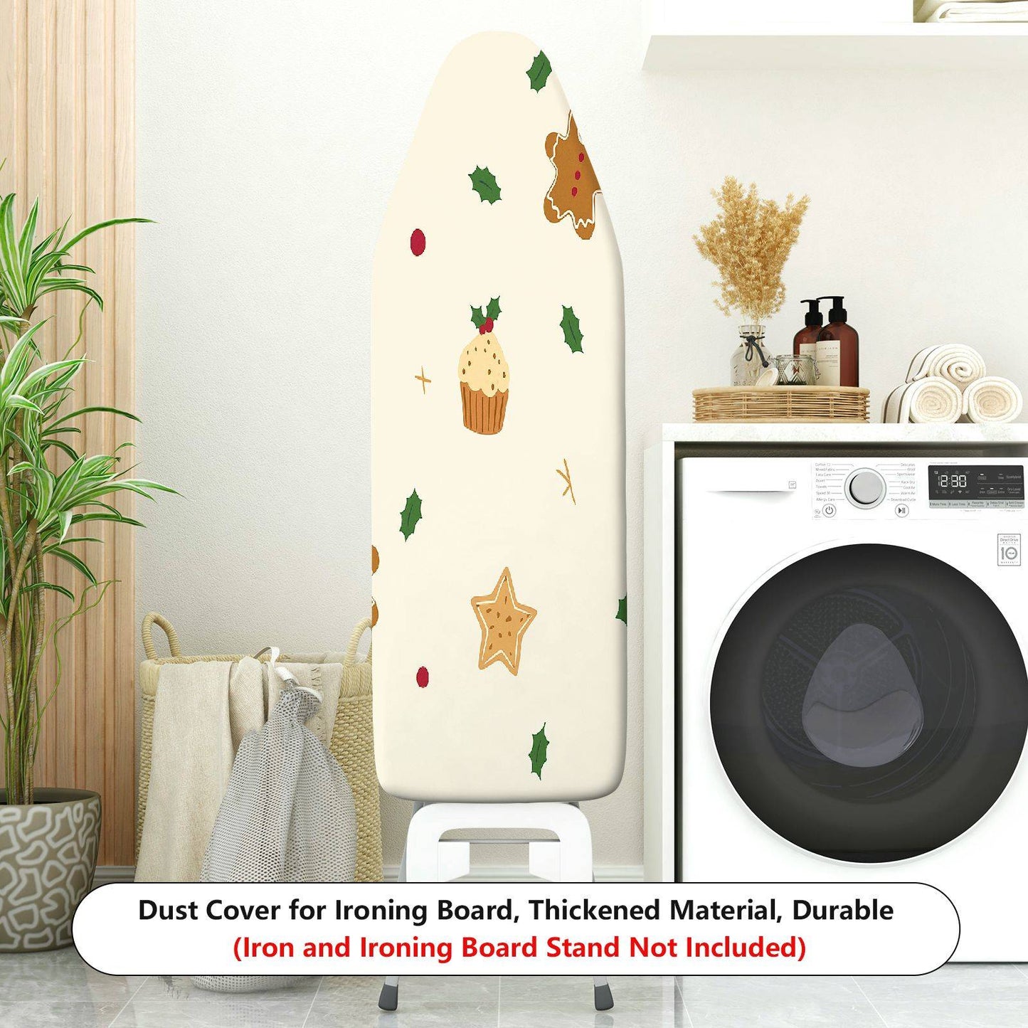 1-Piece Christmas Gingerbread Star  Ironing Board Cover, Universal Size, Without Board