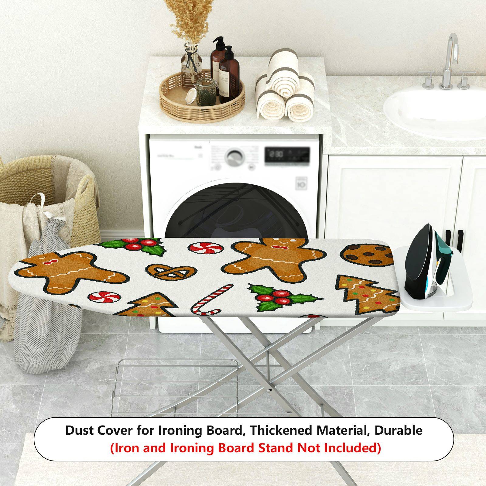 1-Piece Christmas cookies gingerbread holiday  Ironing Board Cover, Universal Size, Without Board