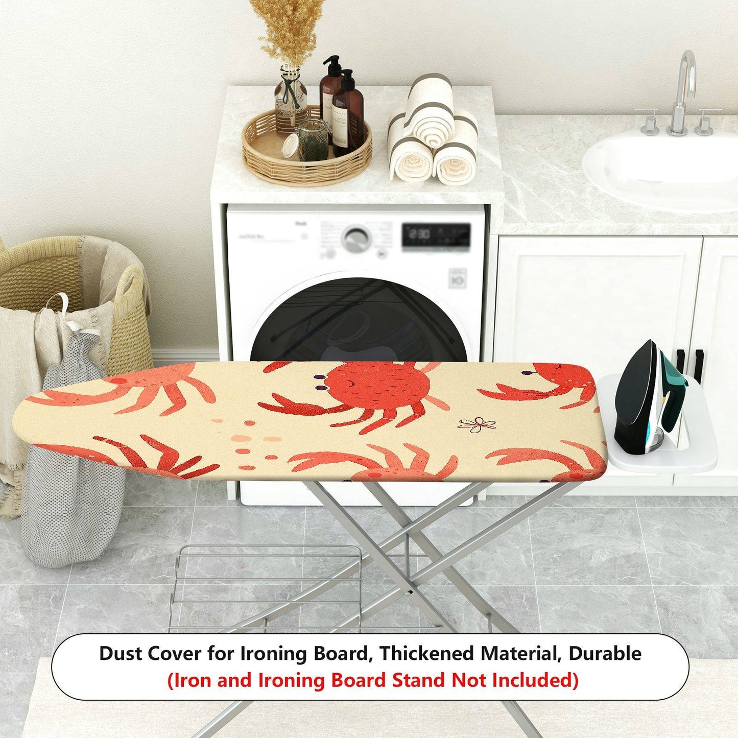 1-Piece Crab Pattern Fun Colorful  Ironing Board Cover, Universal Size, Without Board