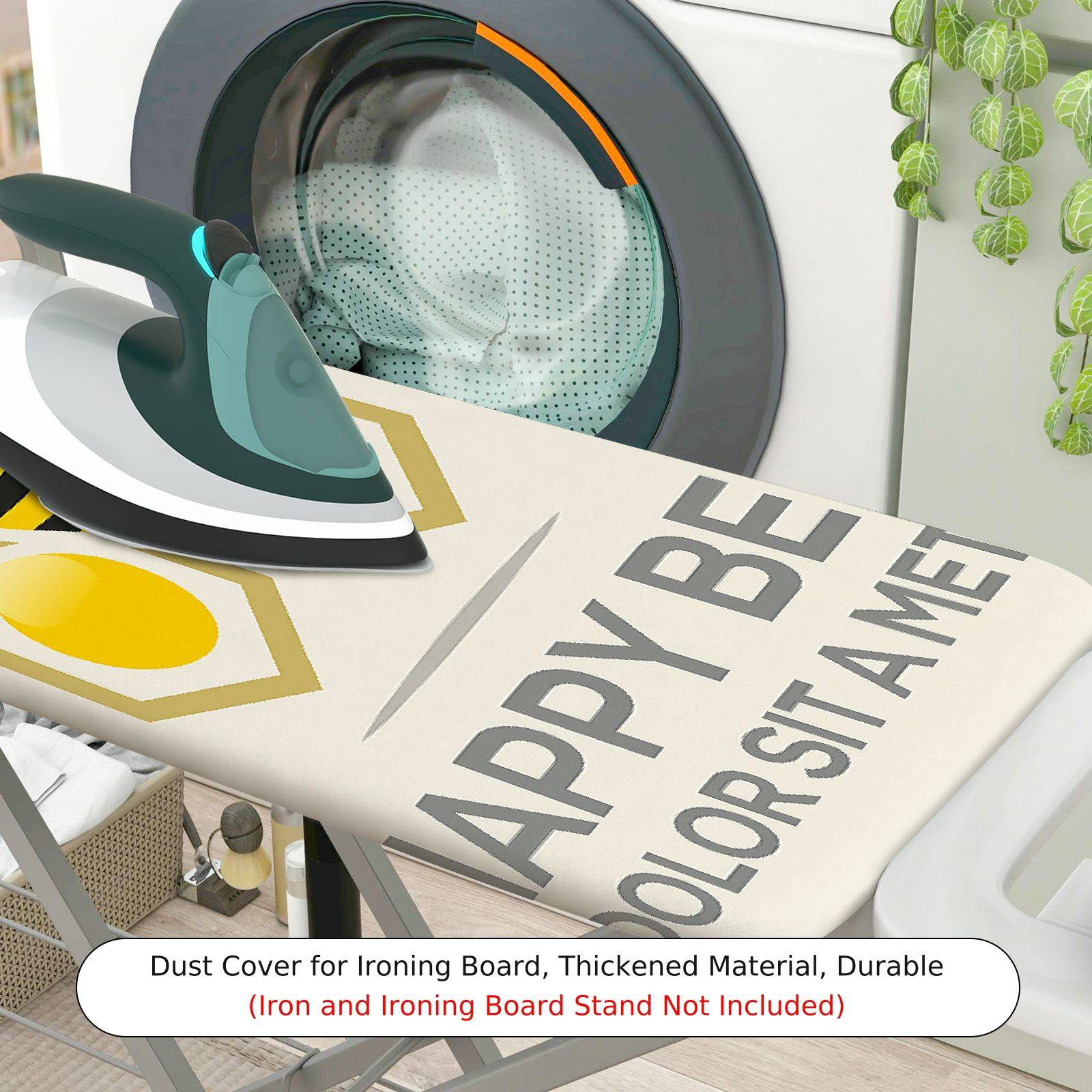 1-Piece Yellow Bee Honeycomb Pattern  Ironing Board Cover, Universal Size, Without Board