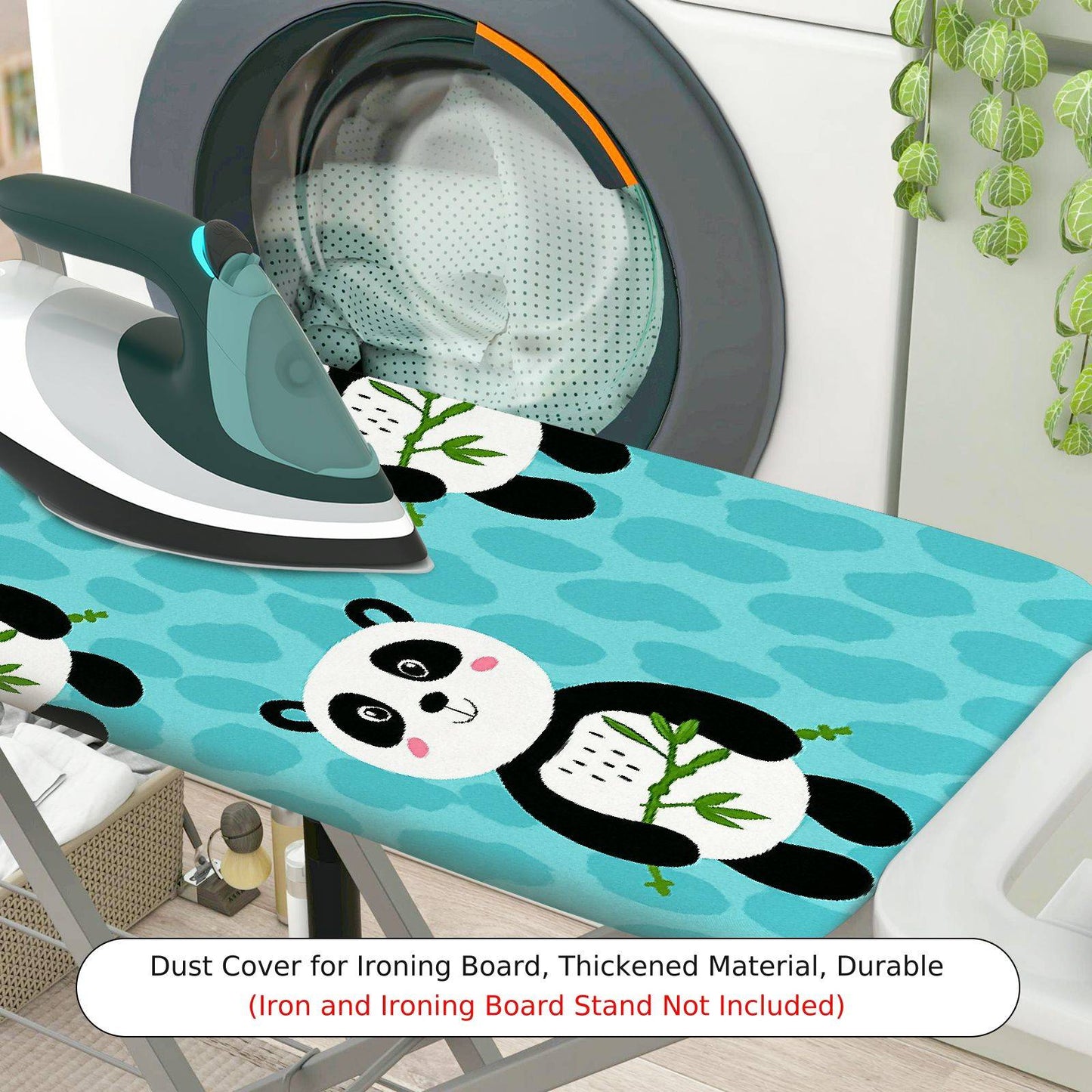 1-Piece Panda Blue Cute  Ironing Board Cover, Universal Size, Without Board