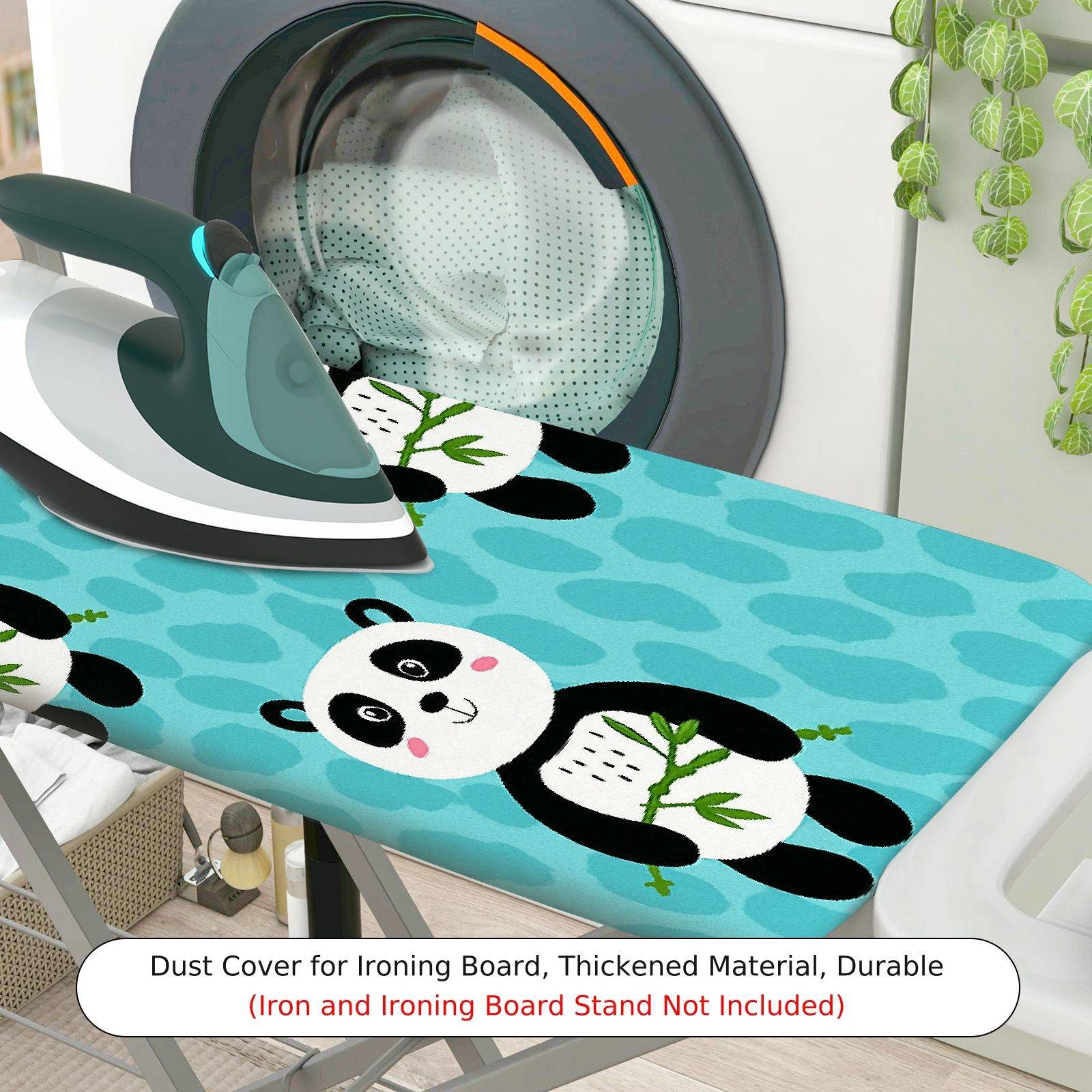 1-Piece Panda Blue Cute  Ironing Board Cover, Universal Size, Without Board