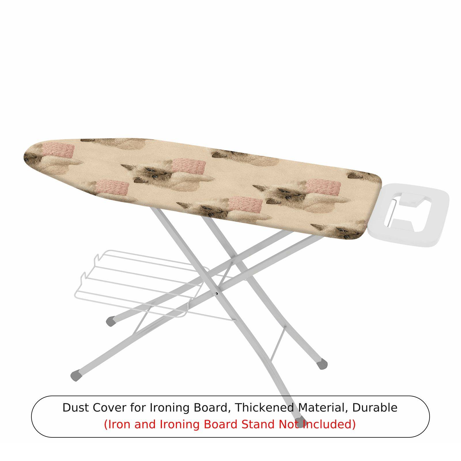 1-Piece Cat Knitting Beige  Ironing Board Cover, Universal Size, Without Board