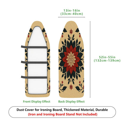 1-Piece Floral Red Beige Black  Ironing Board Cover, Universal Size, Without Board