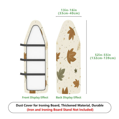 1-Piece Leaf Pattern Autumn Beige  Ironing Board Cover, Universal Size, Without Board