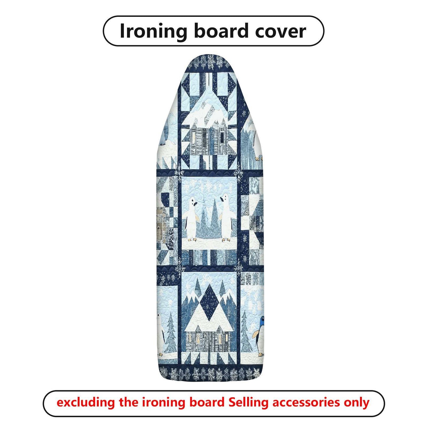 1-Piece Winter Snow Village  Ironing Board Cover, Universal Size, Without Board