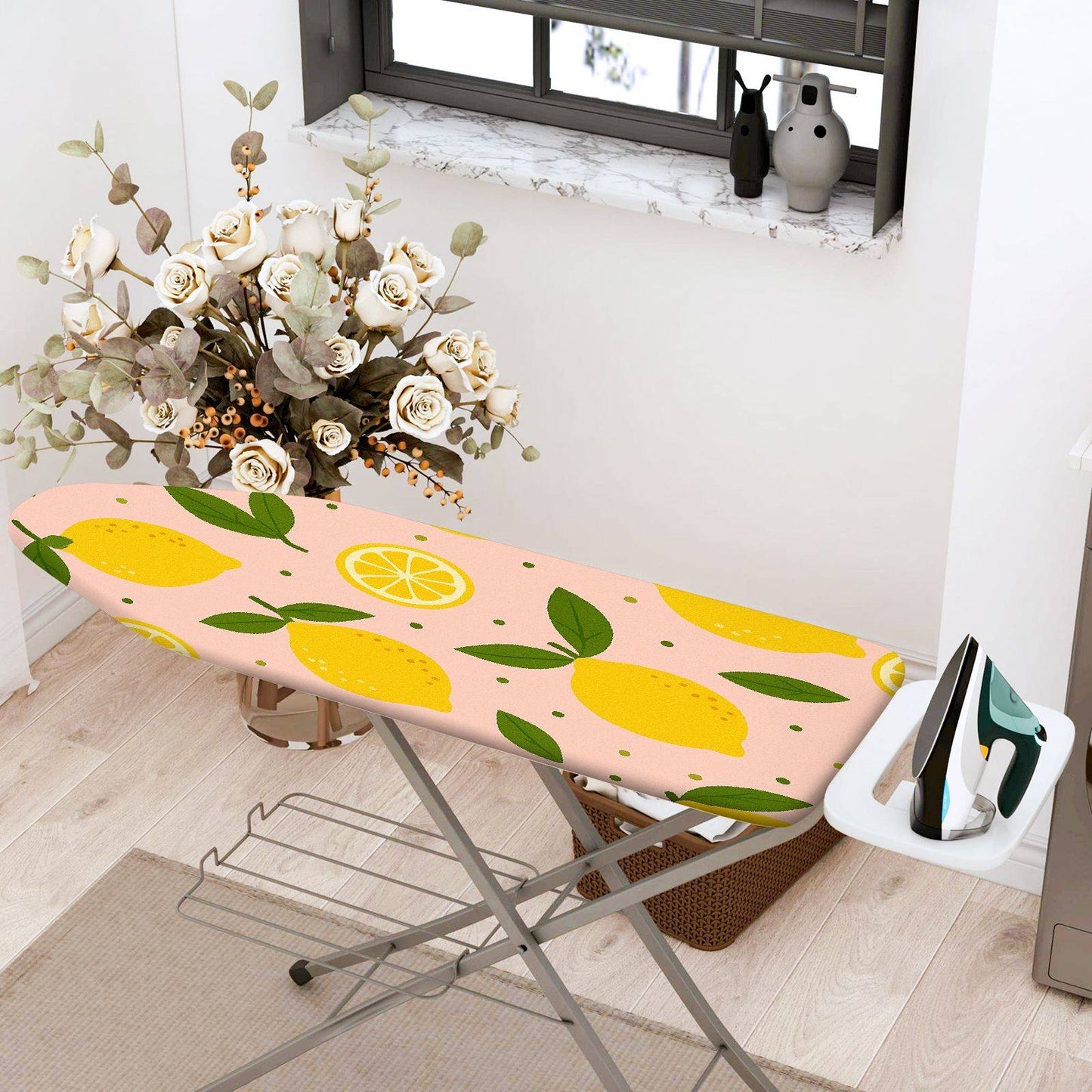 1-Piece Lemon Fruit Pattern Yellow Green  Ironing Board Cover, Universal Size, Without Board