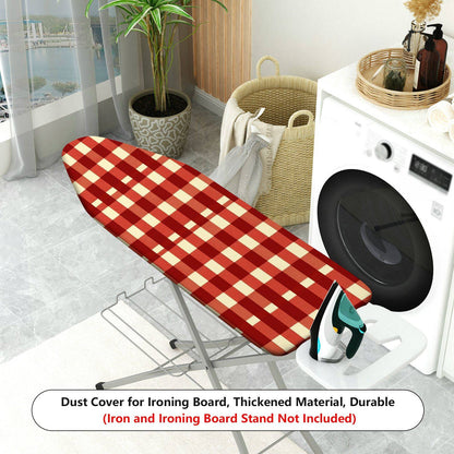 1-Piece Red Plaid Pattern Checkered  Ironing Board Cover, Universal Size, Without Board