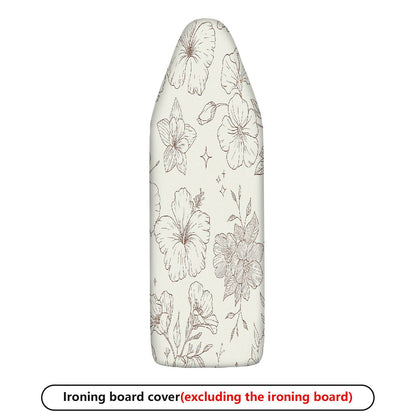 1-Piece Floral Pattern Beige Elegant  Ironing Board Cover, Universal Size, Without Board