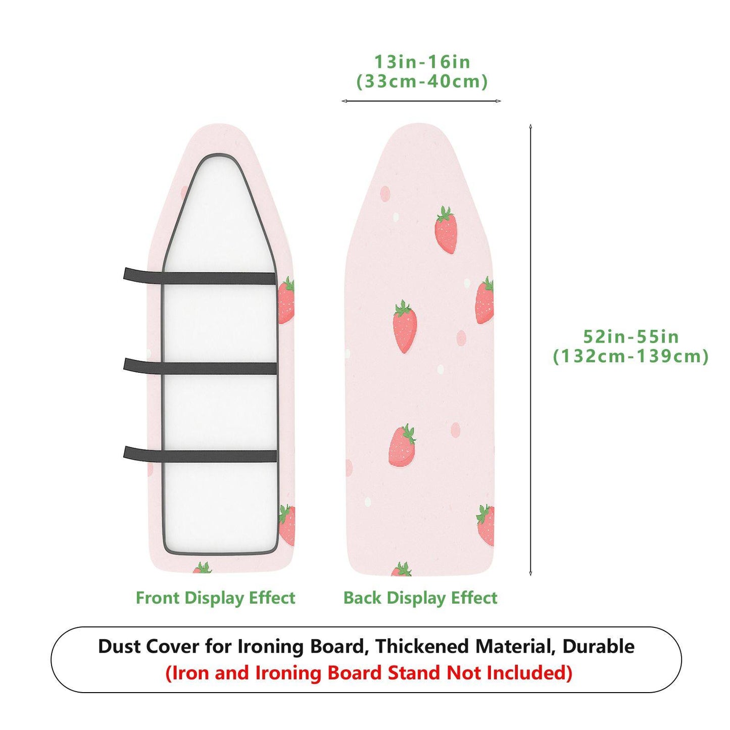 1-Piece Strawberry Pink Cute  Ironing Board Cover, Universal Size, Without Board