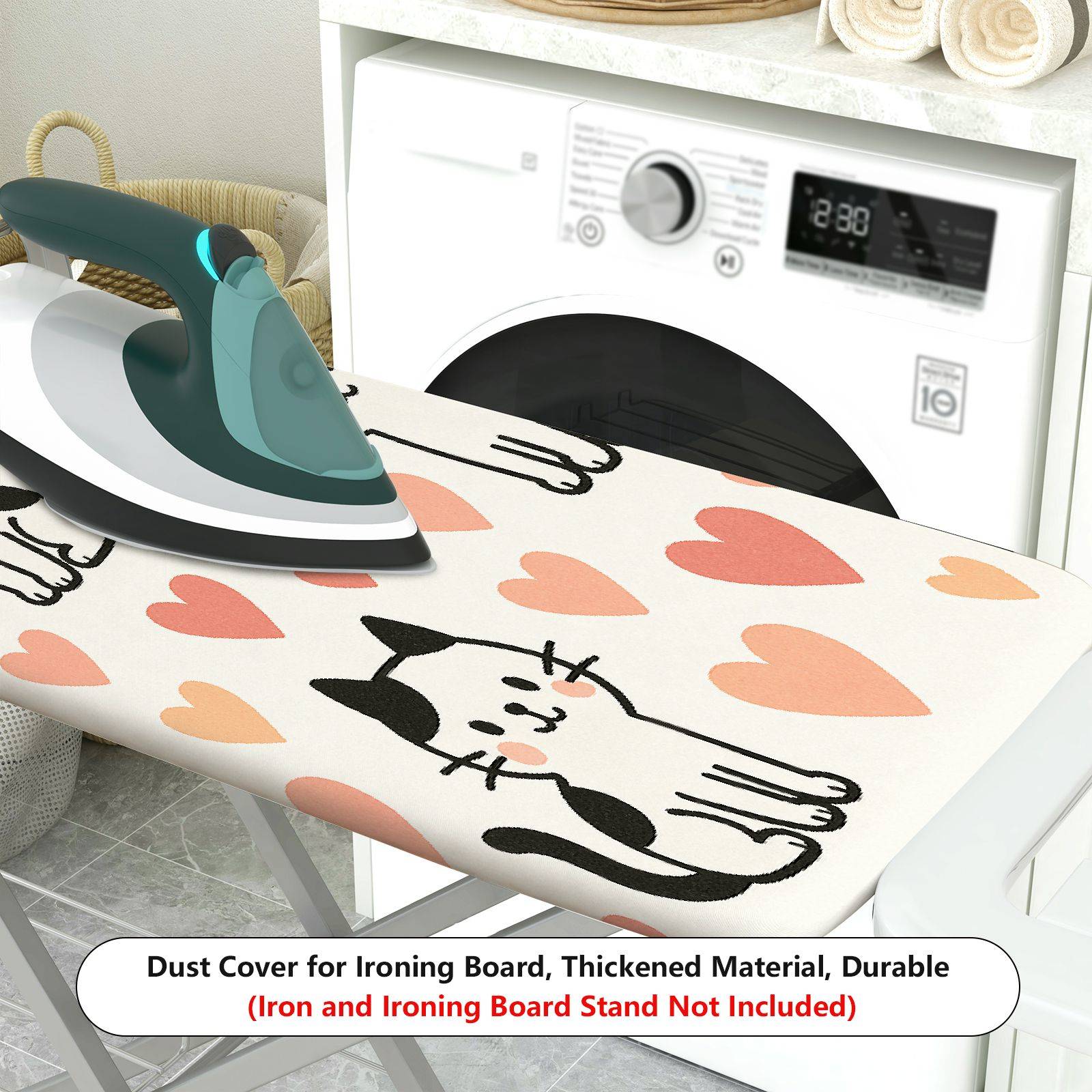 1-Piece Cute Cat Heart Pattern  Ironing Board Cover, Universal Size, Without Board
