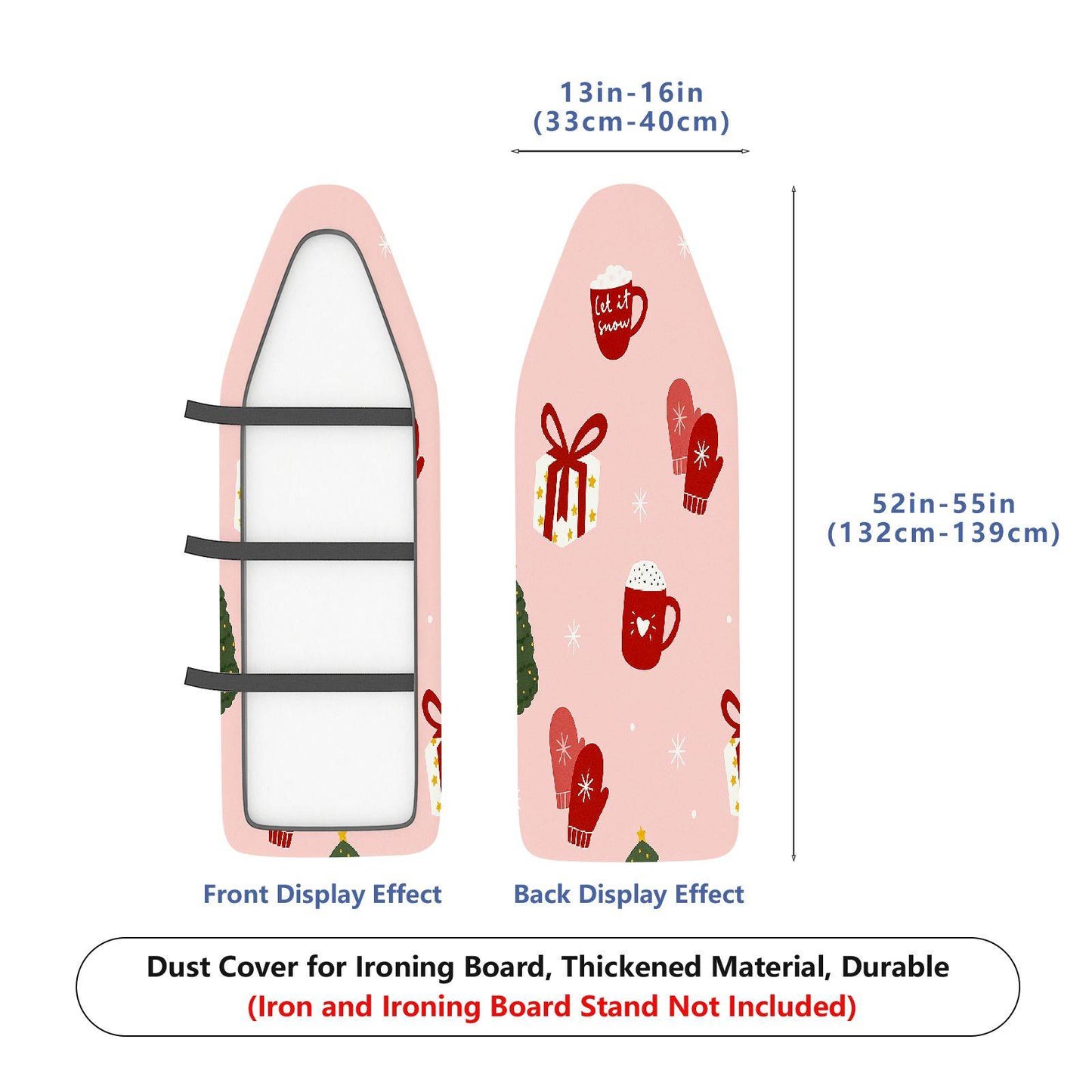 1-Piece Christmas Mug Gift Snowflake  Ironing Board Cover, Universal Size, Without Board