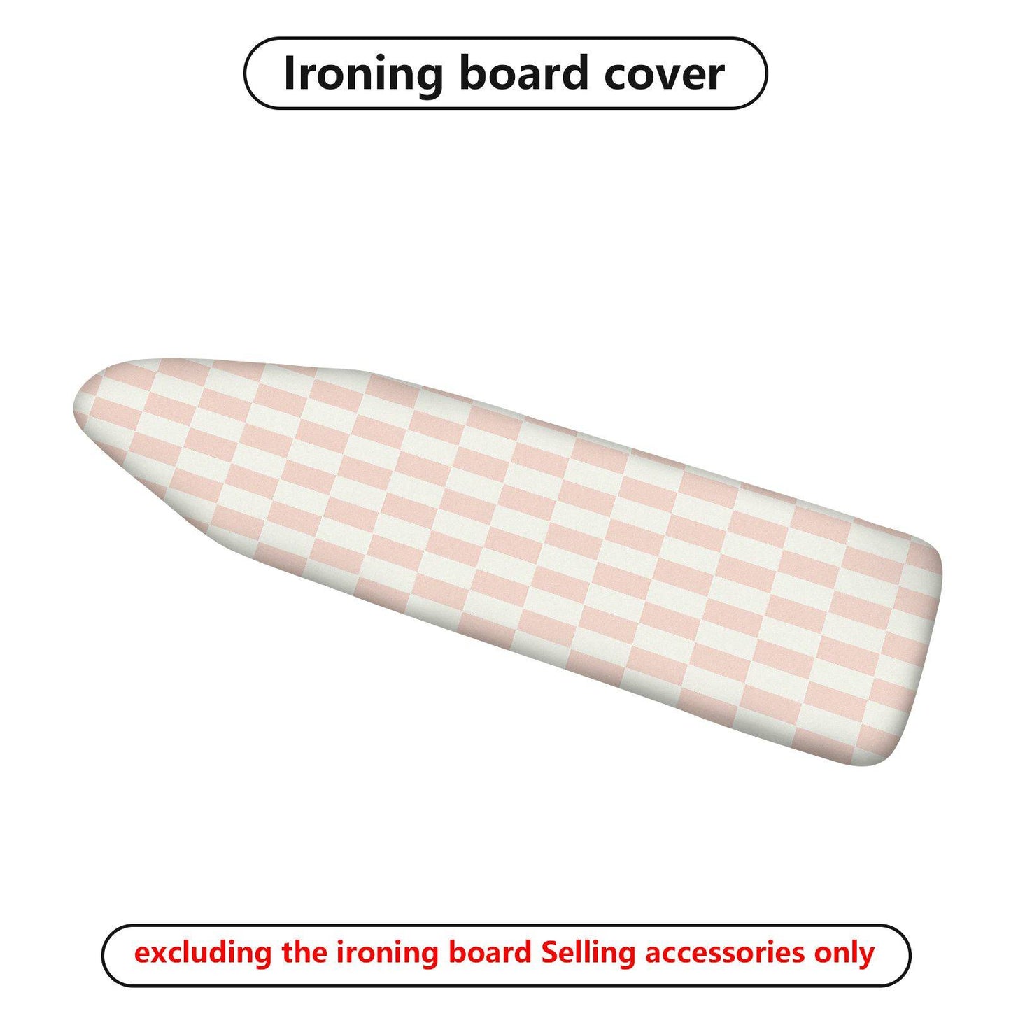 1-Piece Light Pink Checkered Plaid  Ironing Board Cover, Universal Size, Without Board