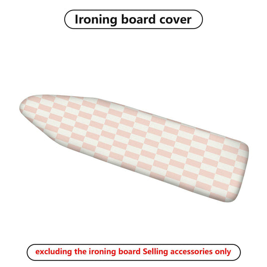 1-Piece Light Pink Checkered Plaid  Ironing Board Cover, Universal Size, Without Board