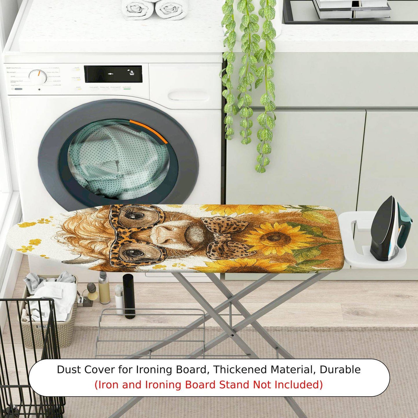 1-Piece Alpaca Sunflower Leopard  Ironing Board Cover, Universal Size, Without Board