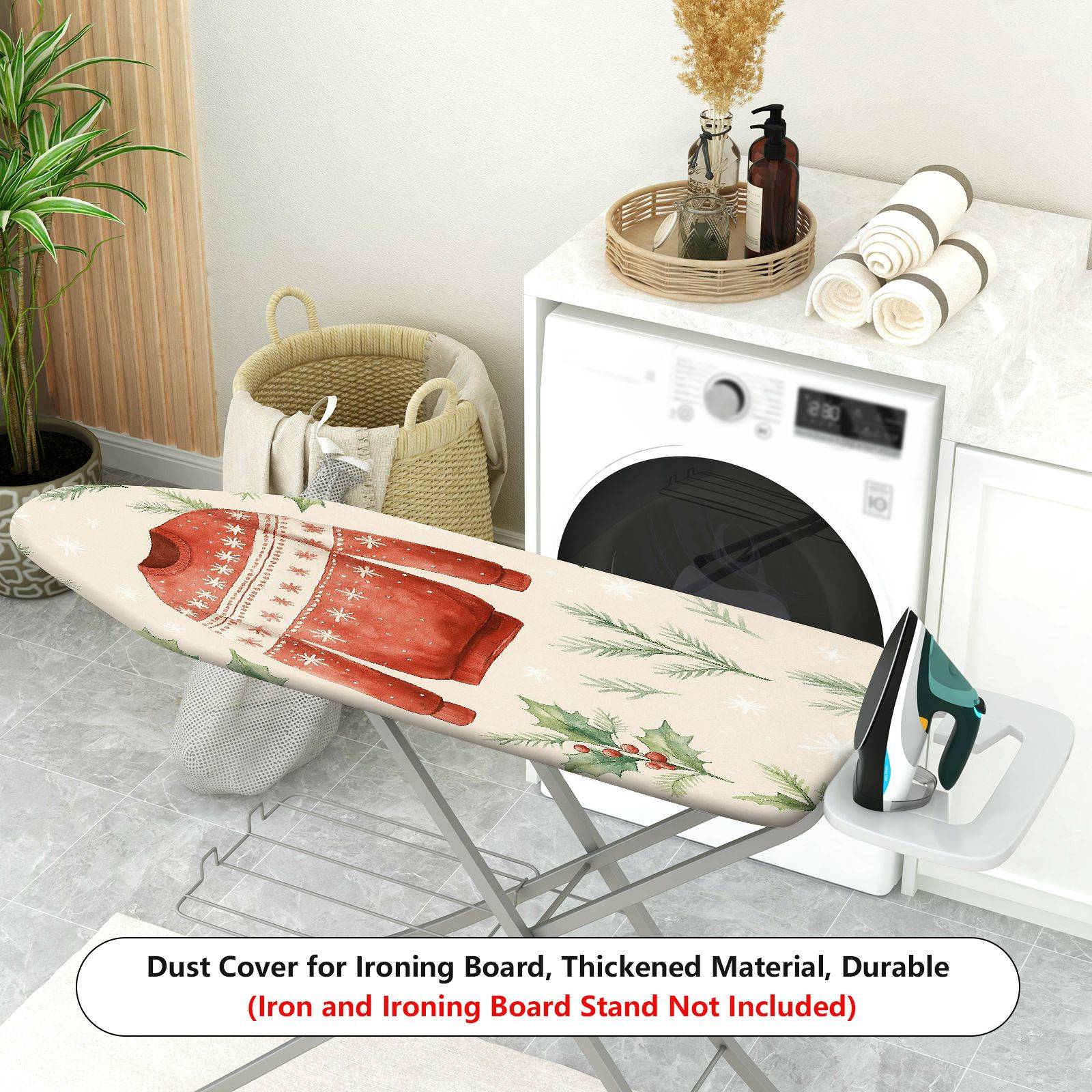 1-Piece Christmas sweater holly seasonal  Ironing Board Cover, Universal Size, Without Board