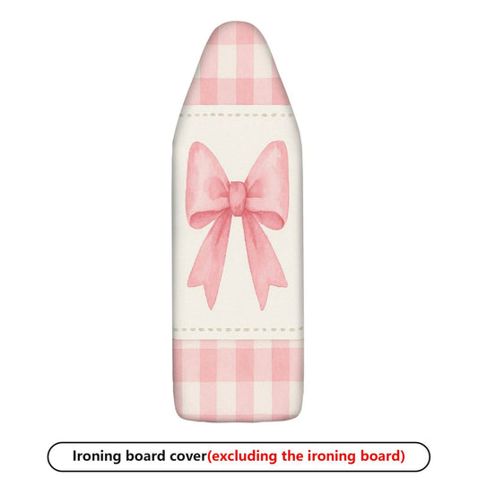 1-Piece Pink Plaid Bow Decorative  Ironing Board Cover, Universal Size, Without Board