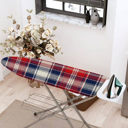 1-Piece Plaid Red Blue  Ironing Board Cover, Universal Size, Without Board