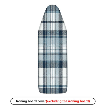 1-Piece Plaid Pattern Blue White  Ironing Board Cover, Universal Size, Without Board