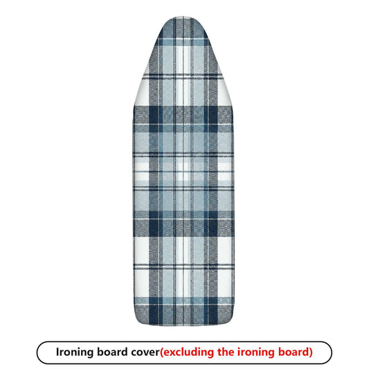 1-Piece Plaid Pattern Blue White  Ironing Board Cover, Universal Size, Without Board