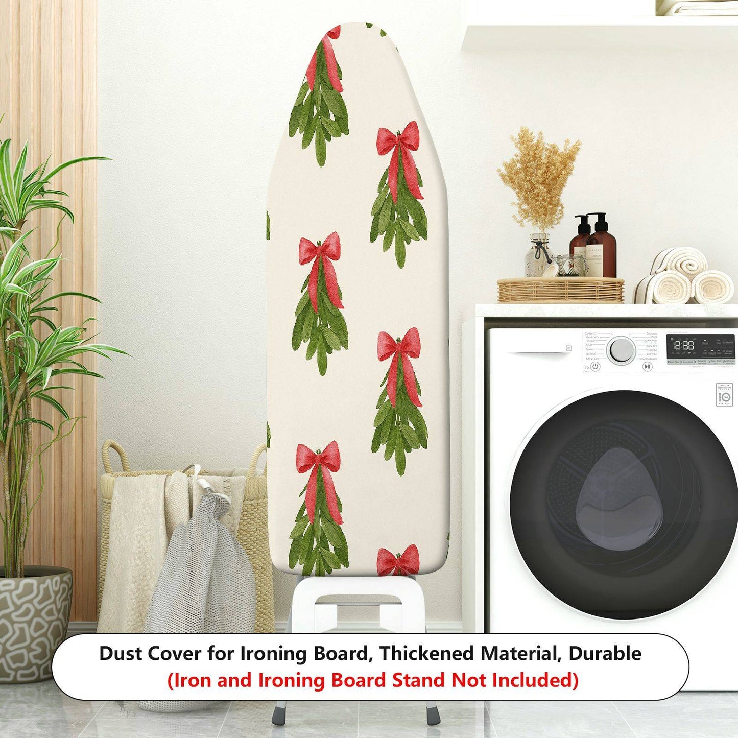 1-Piece Christmas Festive Mistletoe  Ironing Board Cover, Universal Size, Without Board