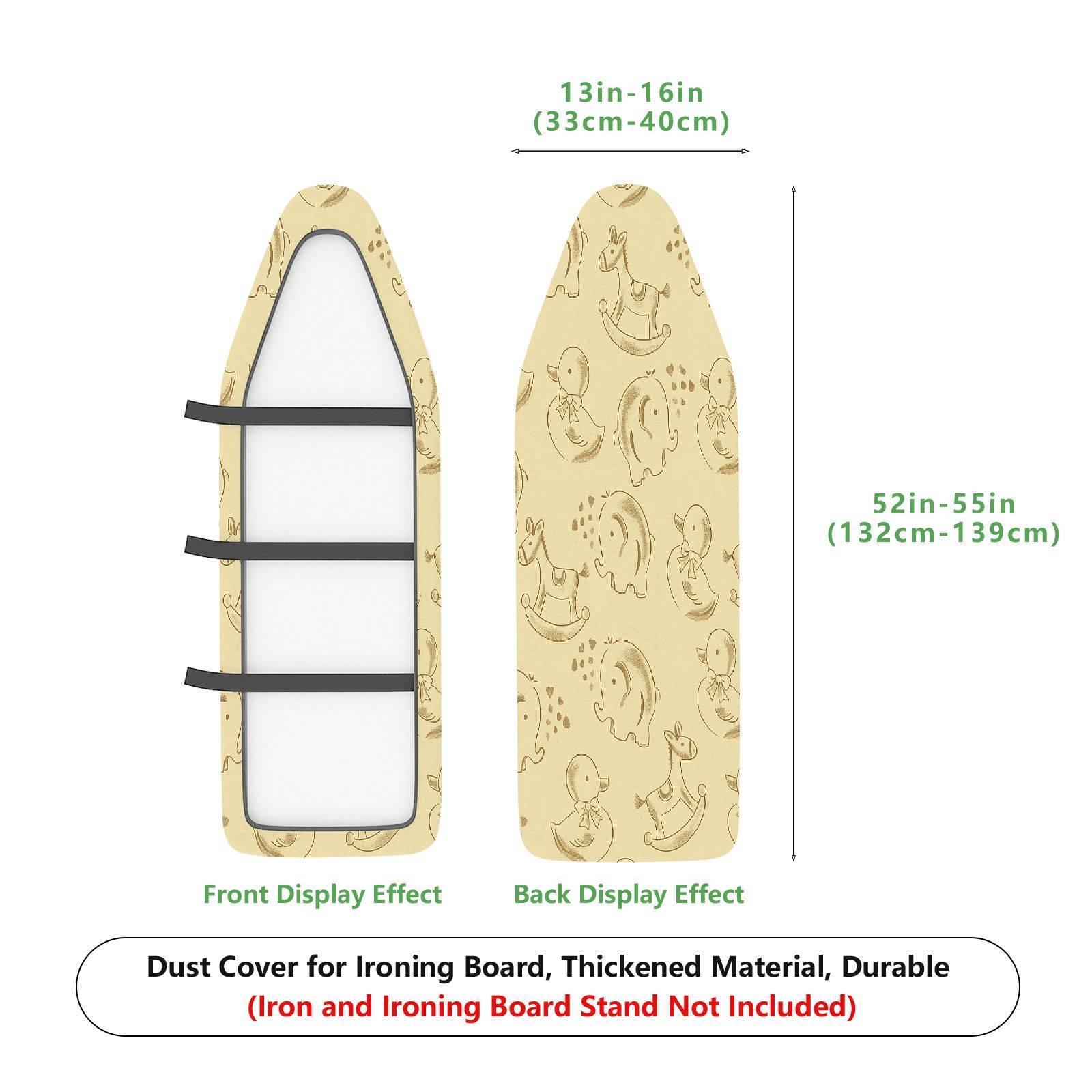 1-Piece Animal Beige  Ironing Board Cover, Universal Size, Without Board