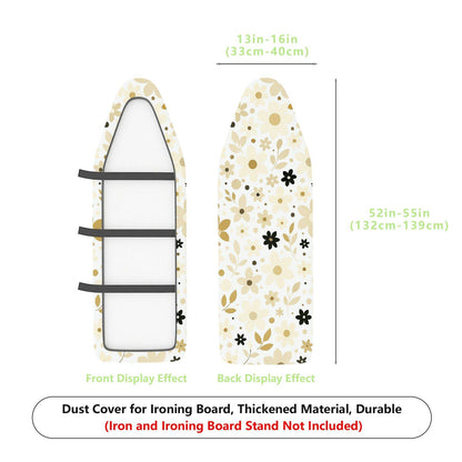 1-Piece Floral Leaf Pattern Beige Flowers  Ironing Board Cover, Universal Size, Without Board