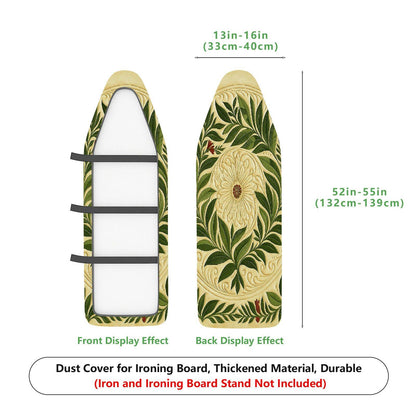 1-Piece Floral Leaf Pattern Beige Green  Ironing Board Cover, Universal Size, Without Board