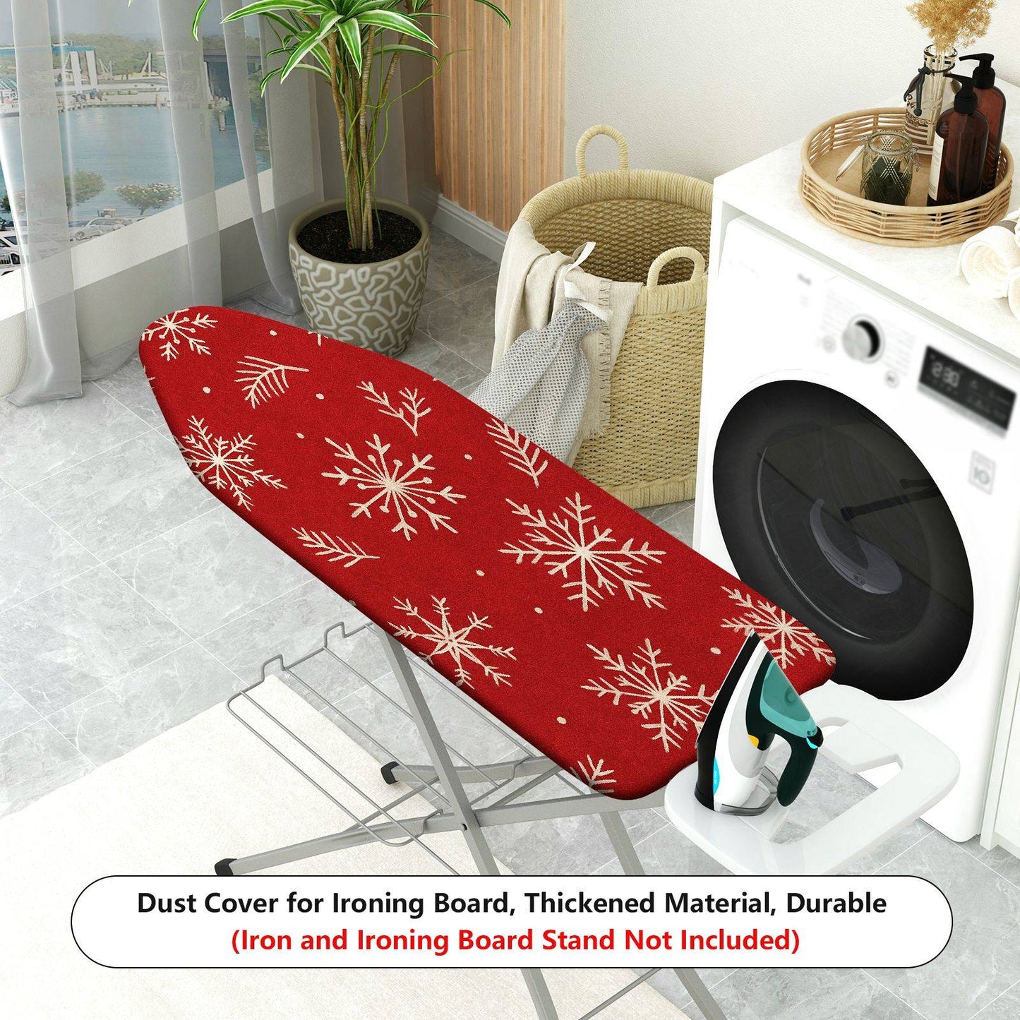 1-Piece Christmas Snowflake Red  Ironing Board Cover, Universal Size, Without Board