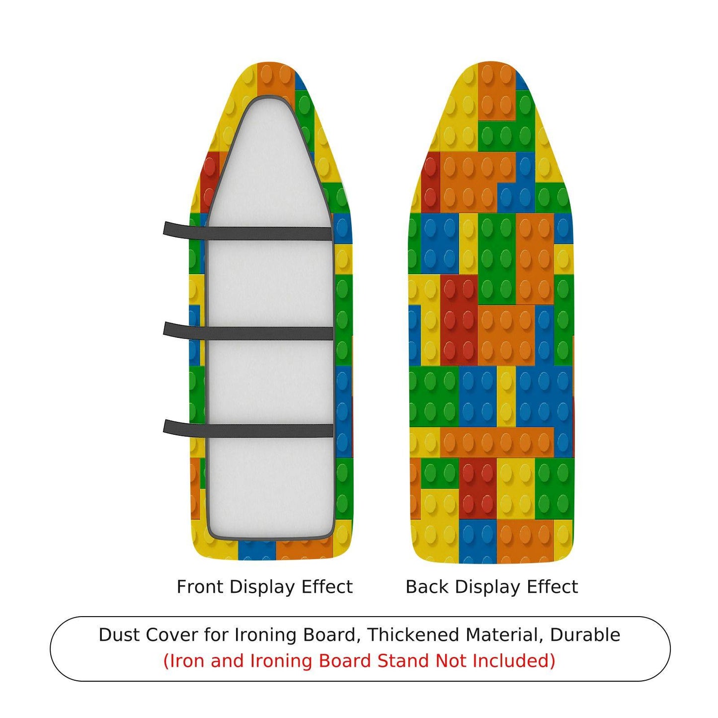 1-Piece Colorful Blocks Pattern Fun  Ironing Board Cover, Universal Size, Without Board