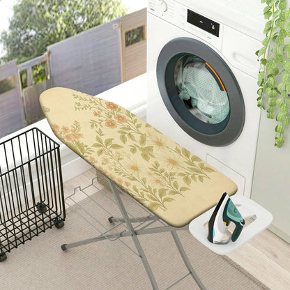 1-Piece Floral Pattern Beige Green  Ironing Board Cover, Universal Size, Without Board