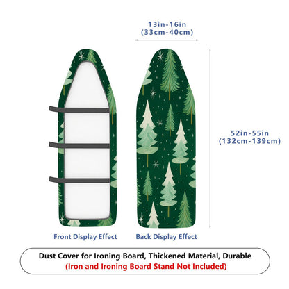1-Piece Christmas Trees Green Stars  Ironing Board Cover, Universal Size, Without Board
