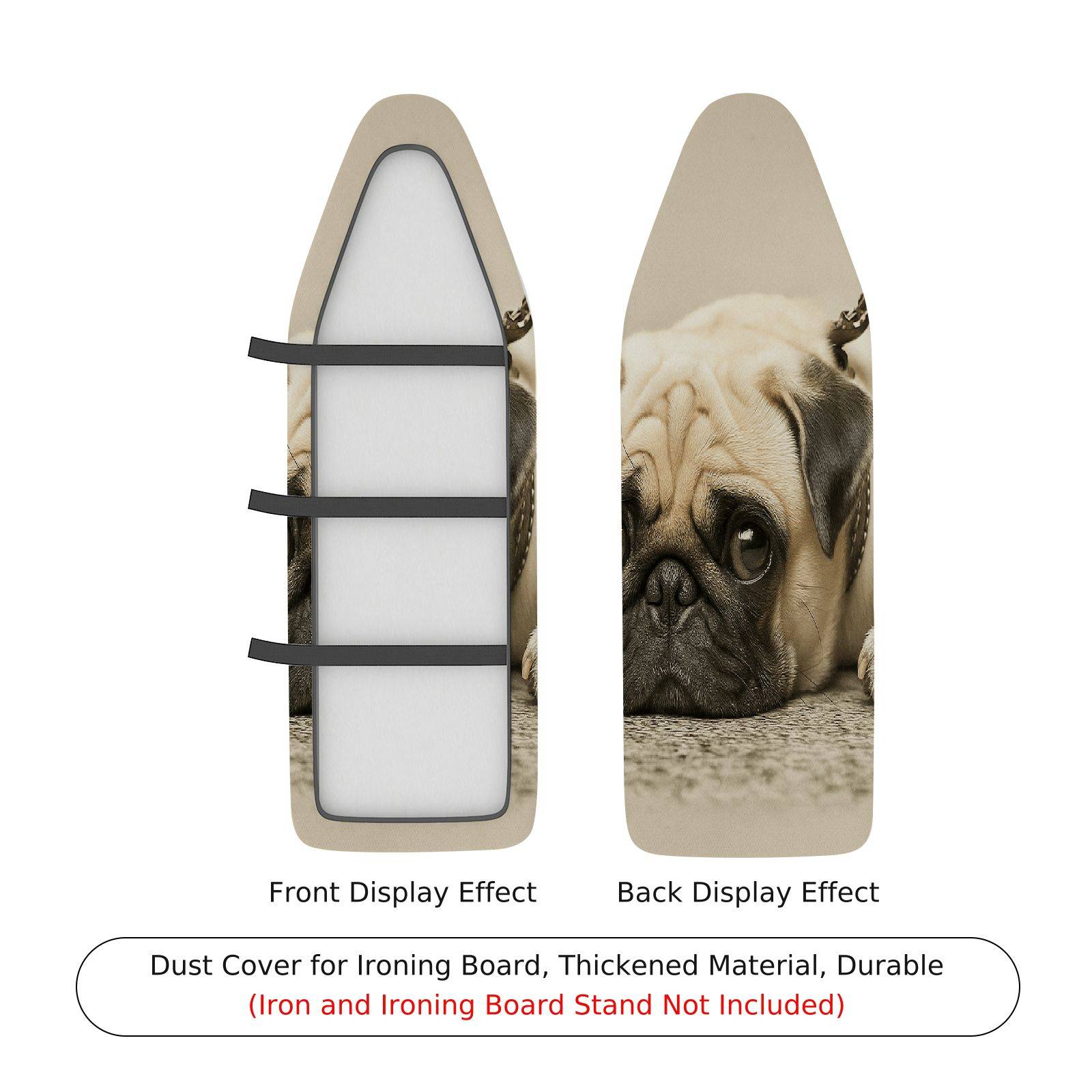 1-Piece Pug Dog Cute Animal  Ironing Board Cover, Universal Size, Without Board