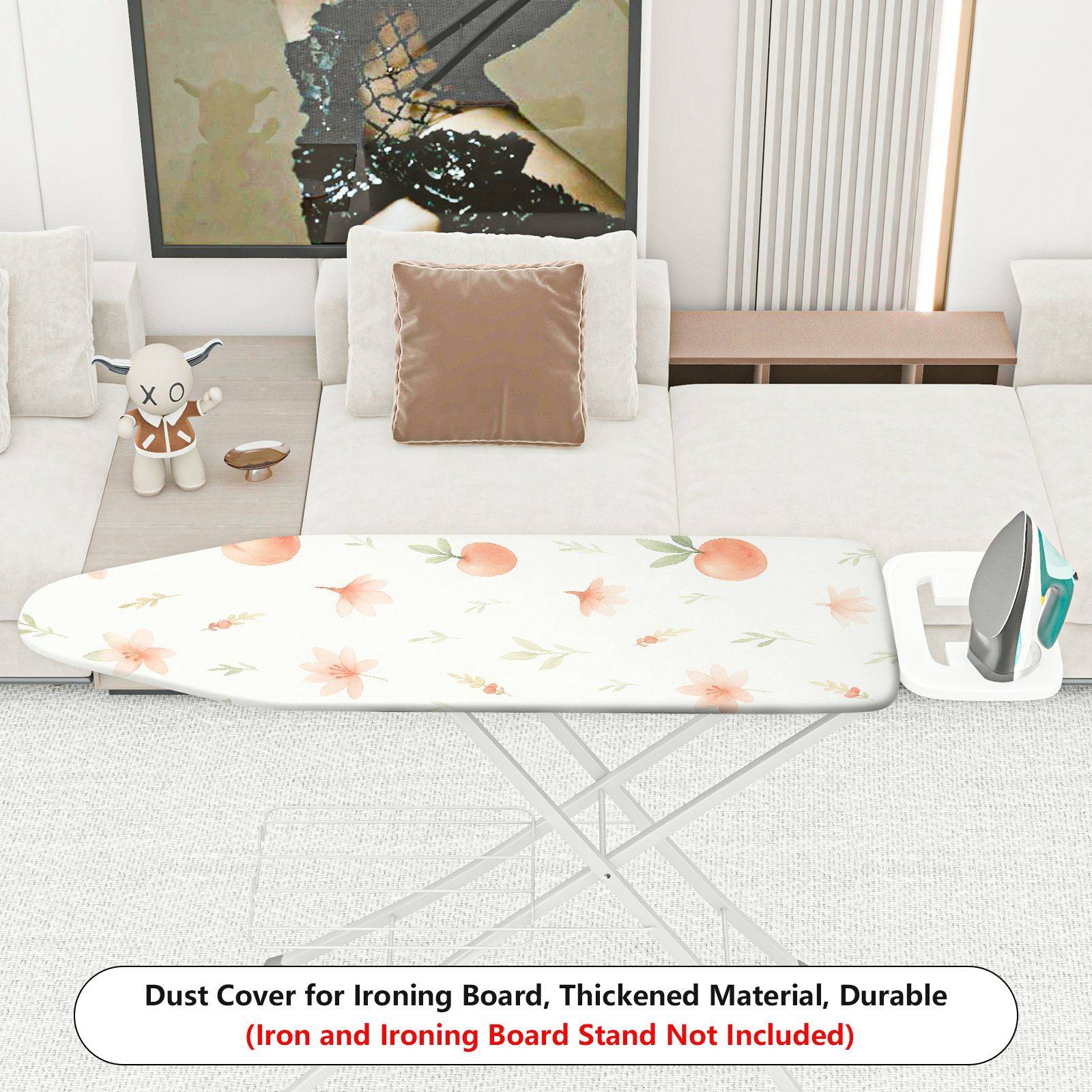 1-Piece Floral Fruit Pattern Peach  Ironing Board Cover, Universal Size, Without Board