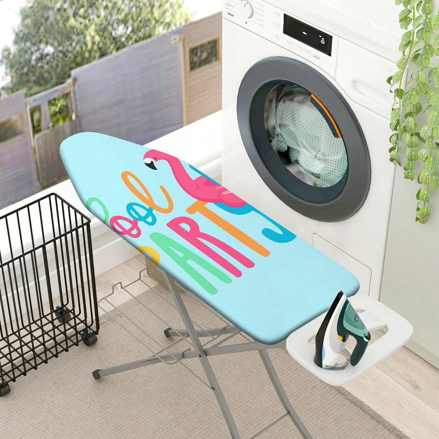 1-Piece Flamingo Colorful Fun  Ironing Board Cover, Universal Size, Without Board