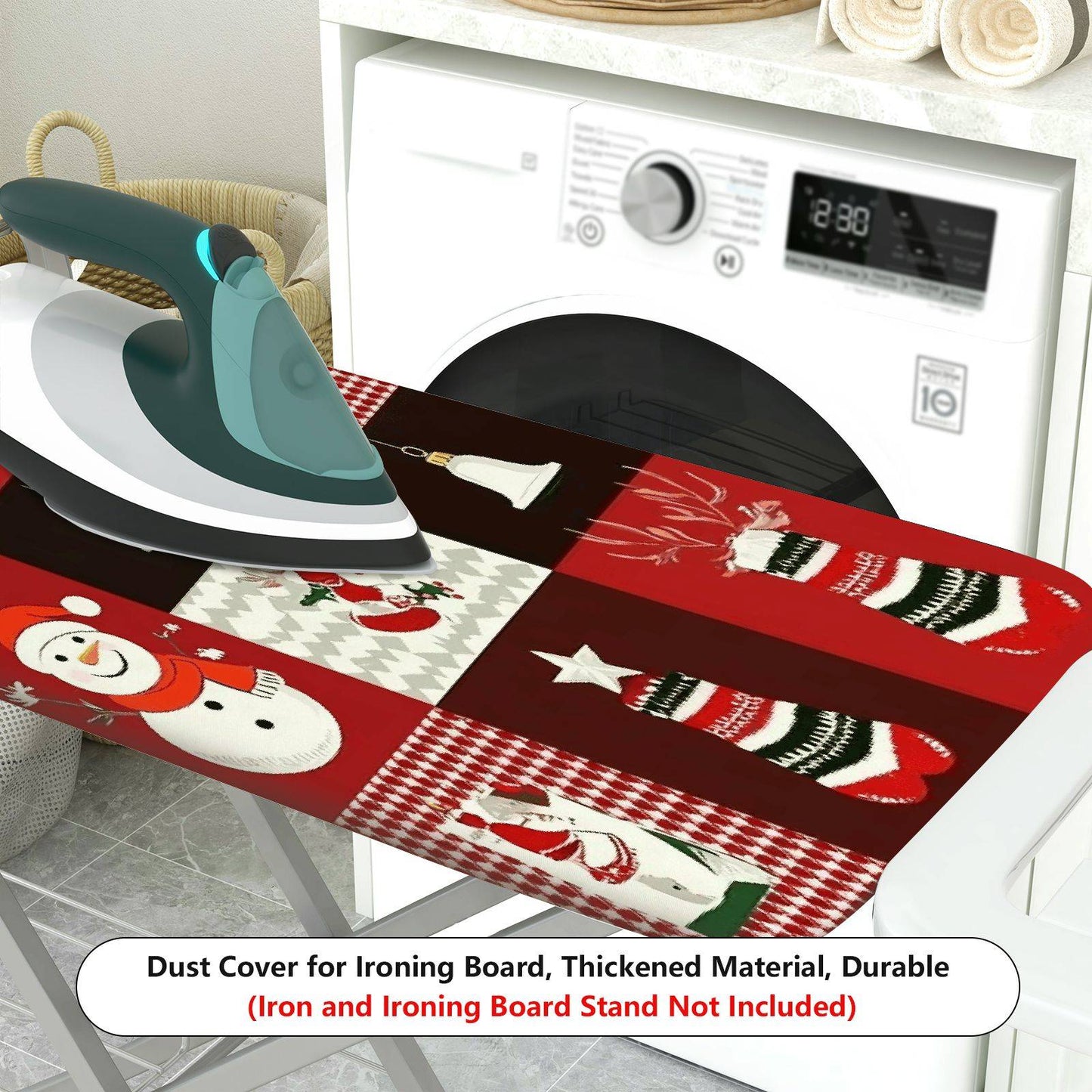 1-Piece Christmas Santa Bell  Ironing Board Cover, Universal Size, Without Board