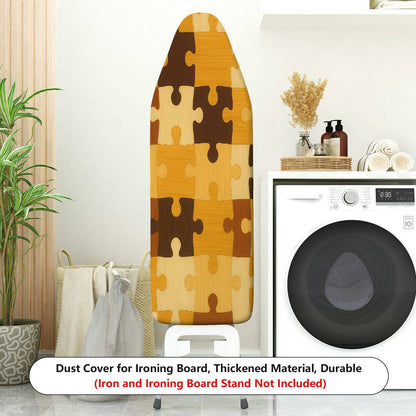 1-Piece Puzzle Patchwork Beige Brown  Ironing Board Cover, Universal Size, Without Board