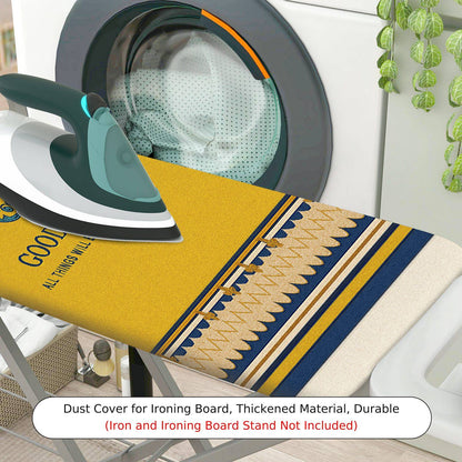 1-Piece Yellow Royal Emblem Good Dream  Ironing Board Cover, Universal Size, Without Board