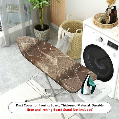 1-Piece Abstract Brown Geometric Pattern  Ironing Board Cover, Universal Size, Without Board