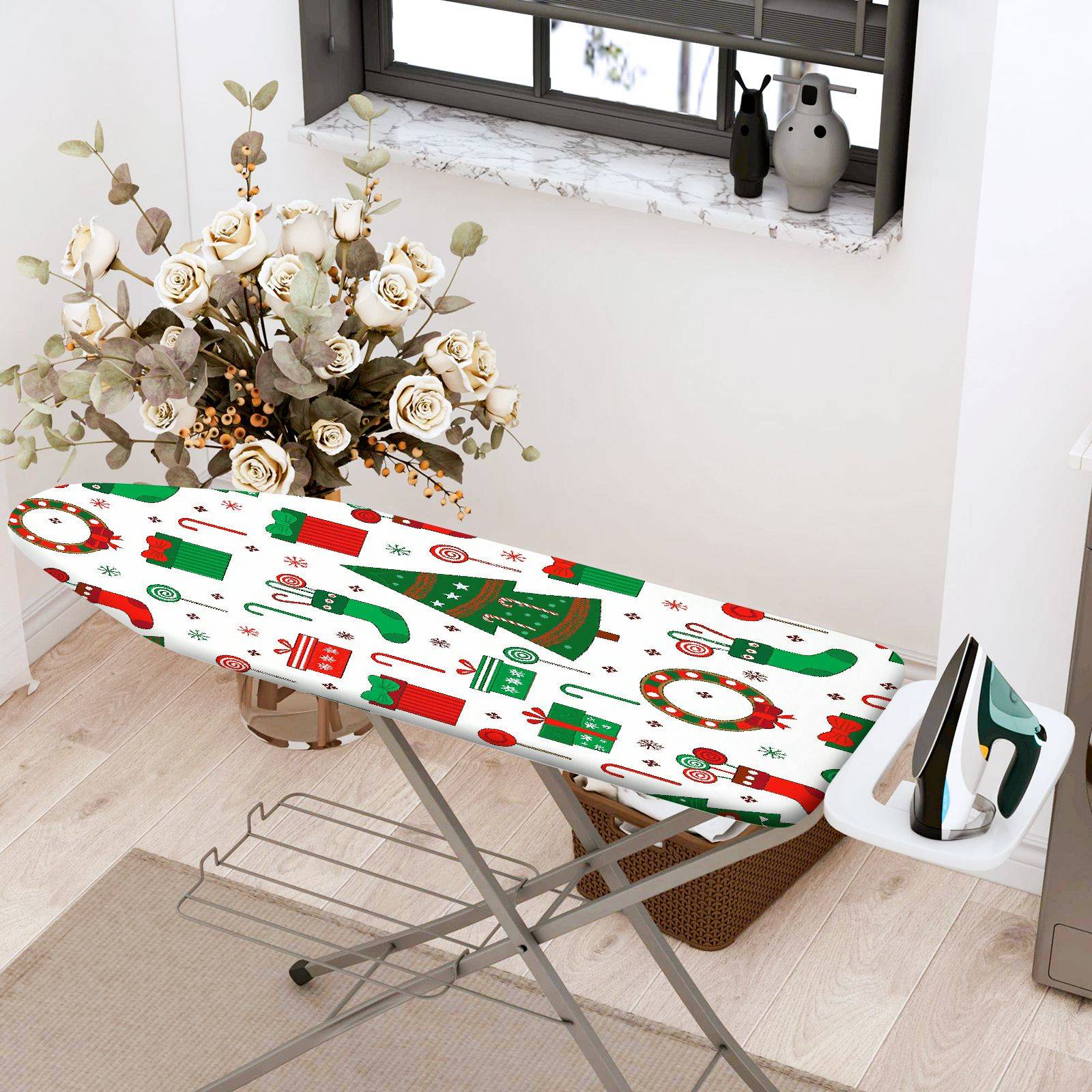 1-Piece Christmas Stockings Ornaments  Ironing Board Cover, Universal Size, Without Board