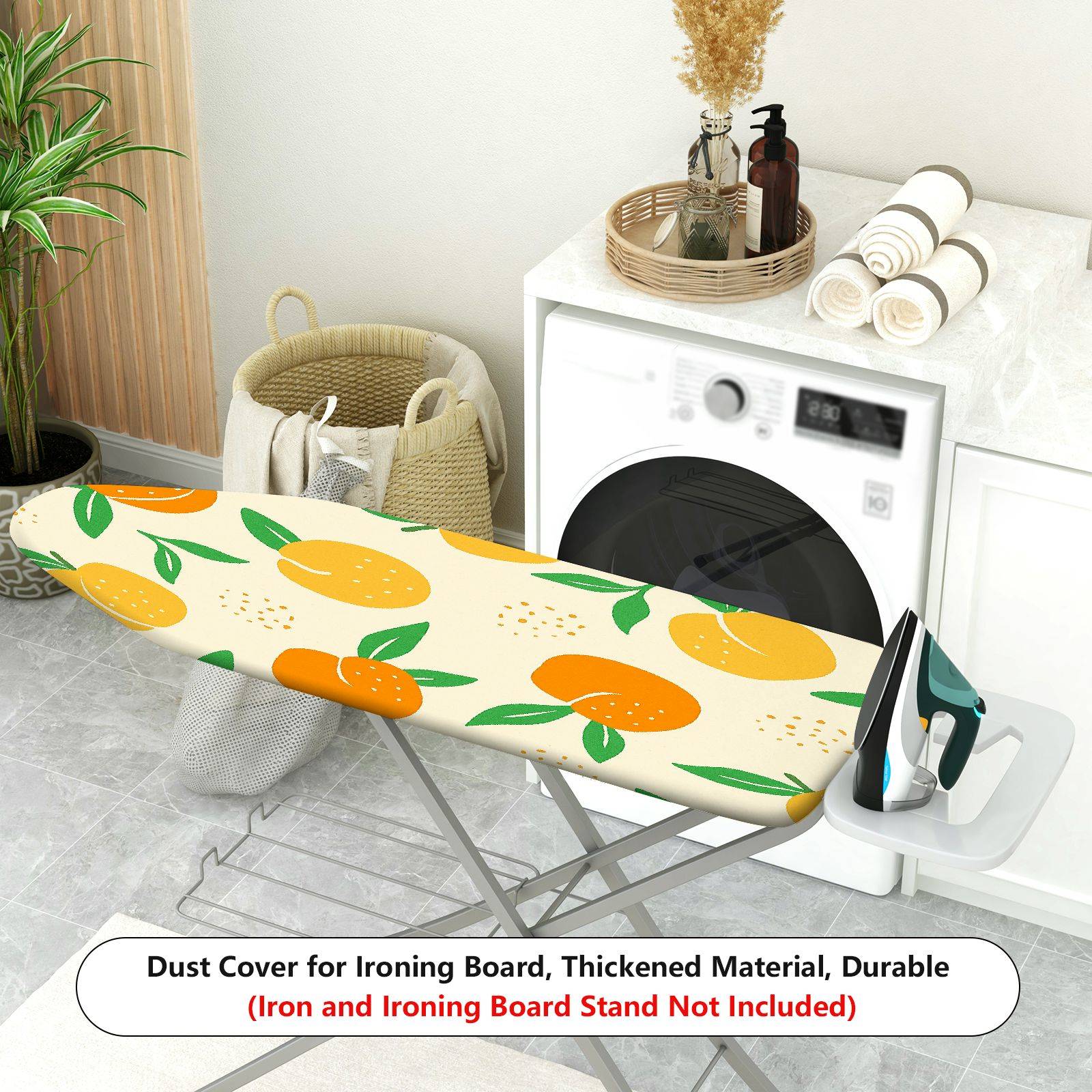 1-Piece Fruit Pattern Orange Leaf Print  Ironing Board Cover, Universal Size, Without Board