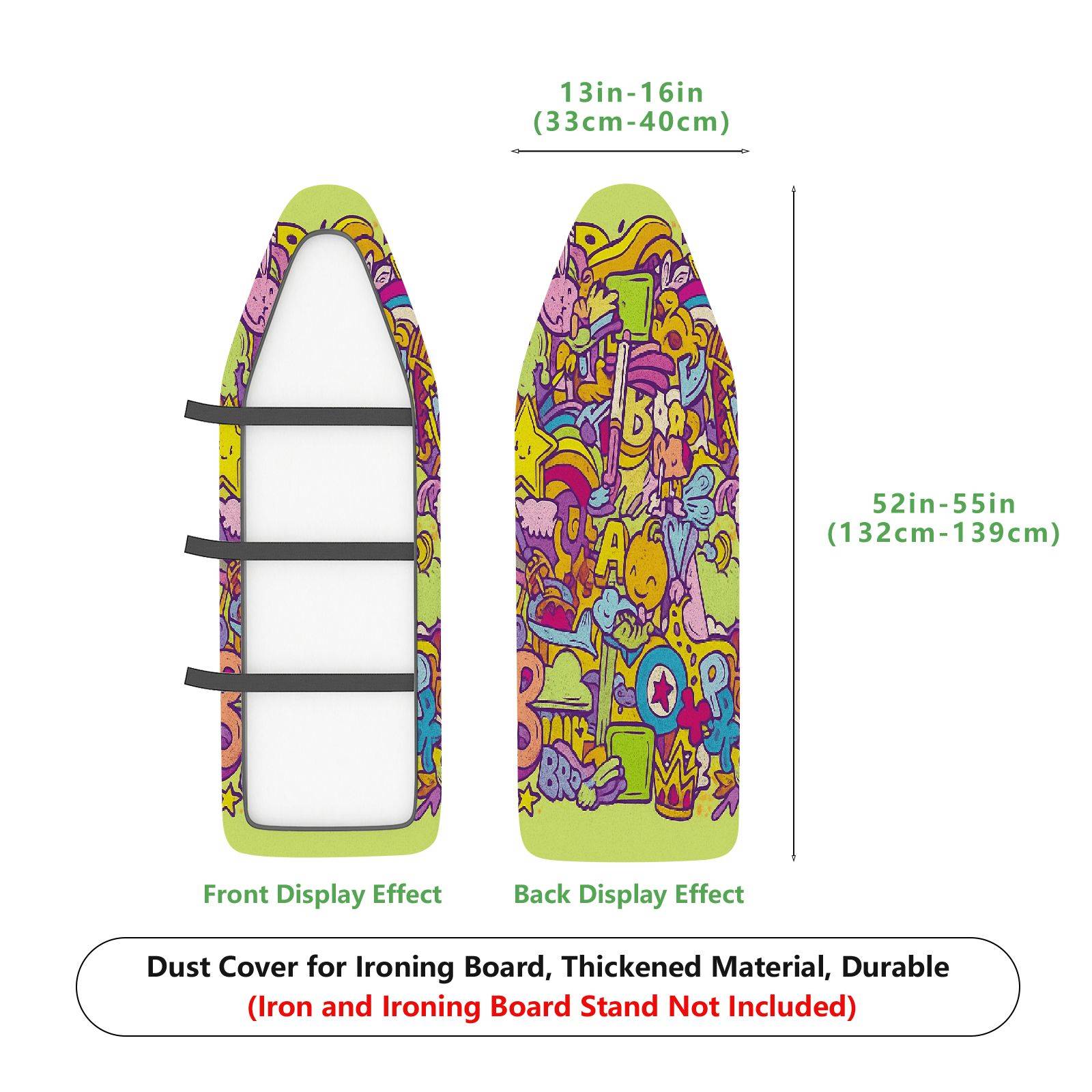 1-Piece Colorful Fun  Ironing Board Cover, Universal Size, Without Board