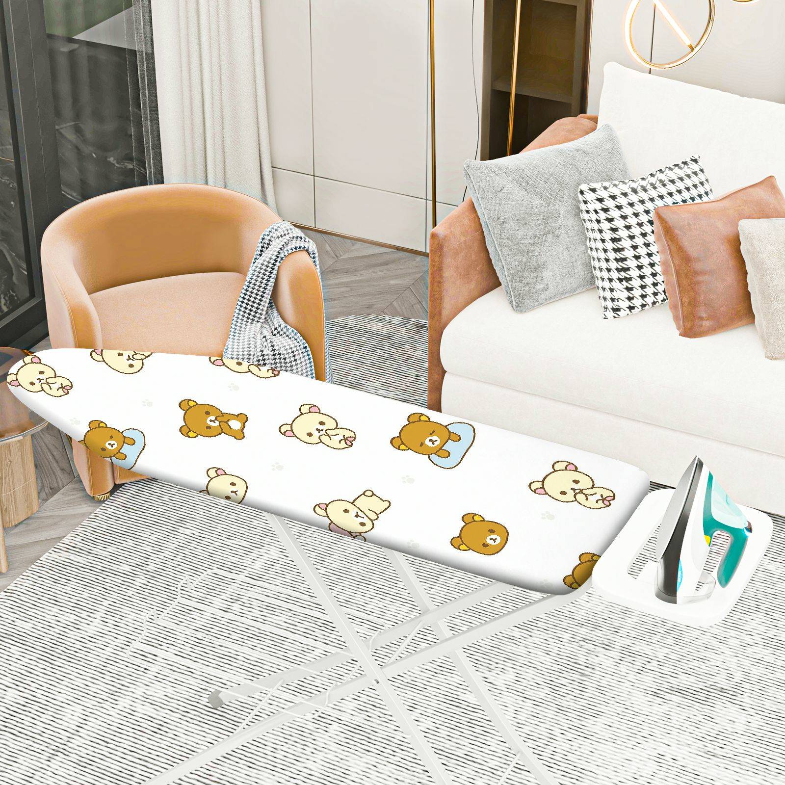 1-Piece Cute  Bear Pattern Animal Style Kawaii  Ironing Board Cover, Universal Size, Without Board
