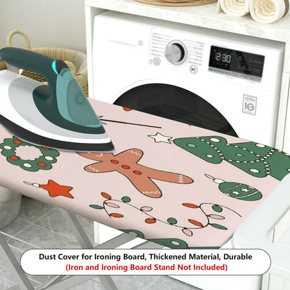 1-Piece Gingerbread Christmas Tree Candy Cane  Ironing Board Cover, Universal Size, Without Board